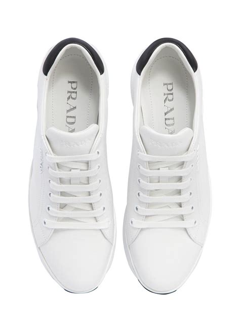 prada sneakers women's white|Prada leather sneakers women's.